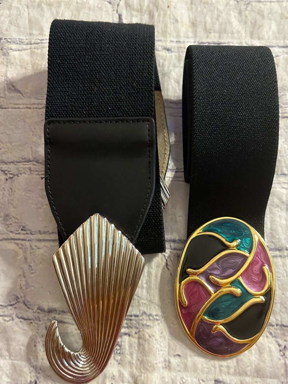 STEVEN BY STEVE MADDEN & NAN LEWIS BLACK STRETCH BELTS